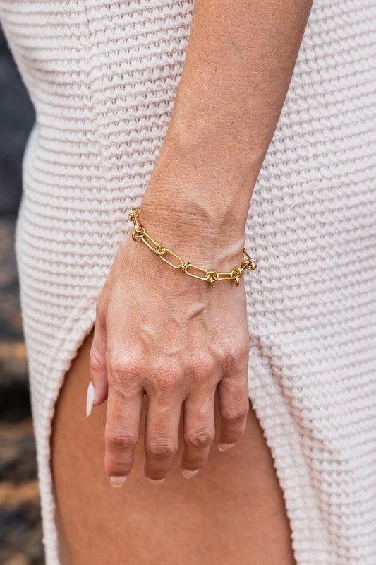 18K STAINLESS STEEL BARBED WIRE CHAIN BRACELET