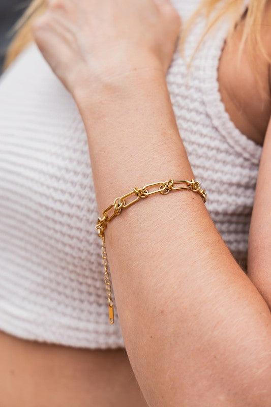 18K STAINLESS STEEL BARBED WIRE CHAIN BRACELET