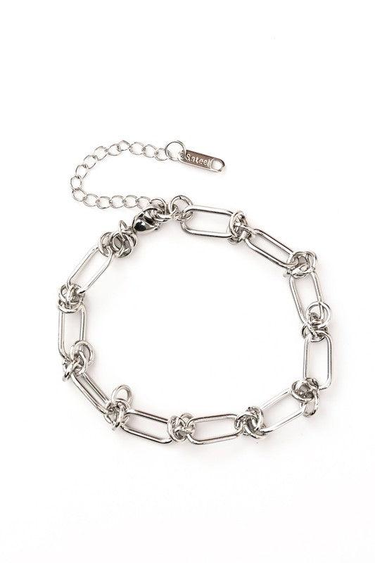 18K STAINLESS STEEL BARBED WIRE CHAIN BRACELET