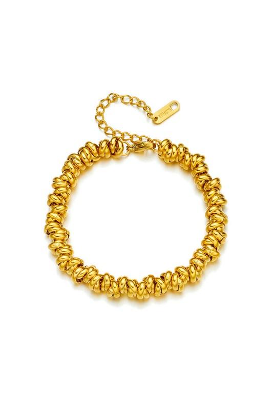 18K STAINLESS STEEL TWISTED BEAD BRACELET