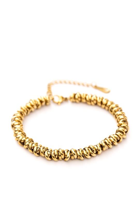 18K STAINLESS STEEL TWISTED BEAD BRACELET