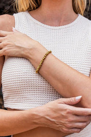 18K STAINLESS STEEL TWISTED BEAD BRACELET | Daverri Fashions