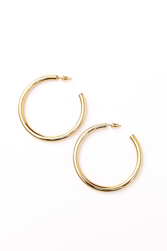 14K STAINLESS STEEL OPEN HOOP EARRINGS Earrings