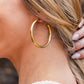 14K STAINLESS STEEL OPEN HOOP EARRINGS Gold OneSize Earrings