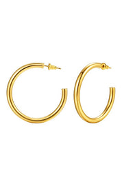 14K STAINLESS STEEL OPEN HOOP EARRINGS | Earrings Daverri Fashions