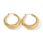18K STAINLESS STEEL MOD HOOP EARRINGS