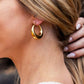 18K STAINLESS STEEL MOD HOOP EARRINGS