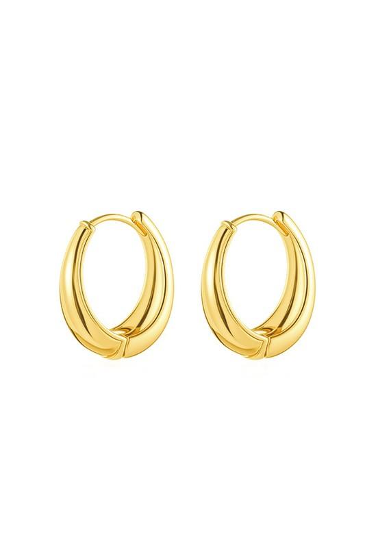 14K STAINLESS STEEL EVERYDAY HUGGIE EARRINGS | Daverri Fashions