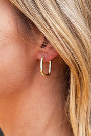 Rectangle OneSize 14K STAINLESS STEEL EVERYDAY HUGGIE EARRINGS | Daverri Fashions