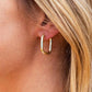14K STAINLESS STEEL EVERYDAY HUGGIE EARRINGS Rectangle OneSize