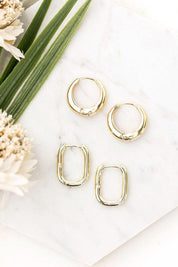 14K STAINLESS STEEL EVERYDAY HUGGIE EARRINGS | Daverri Fashions