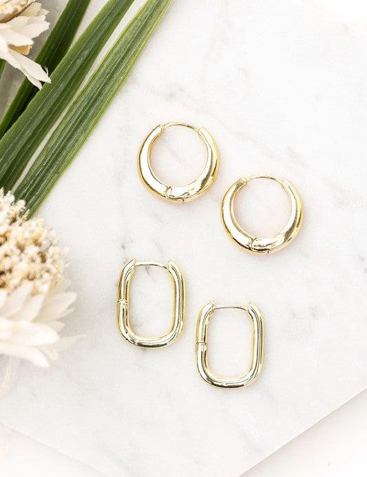 14K STAINLESS STEEL EVERYDAY HUGGIE EARRINGS | Daverri Fashions