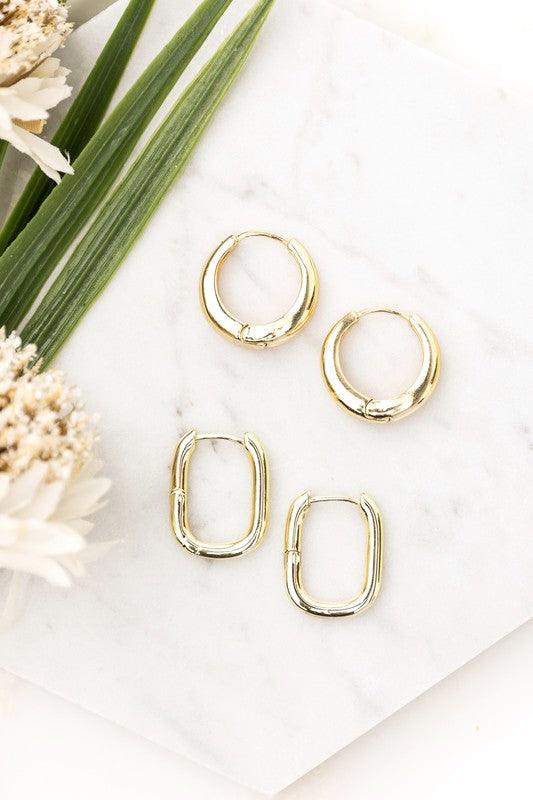 14K STAINLESS STEEL EVERYDAY HUGGIE EARRINGS | Daverri Fashions