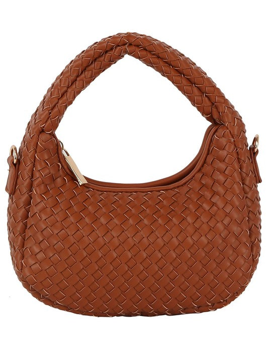 Brown one Woven Mini Hobo Shoulder Bag | Daverri Fashions