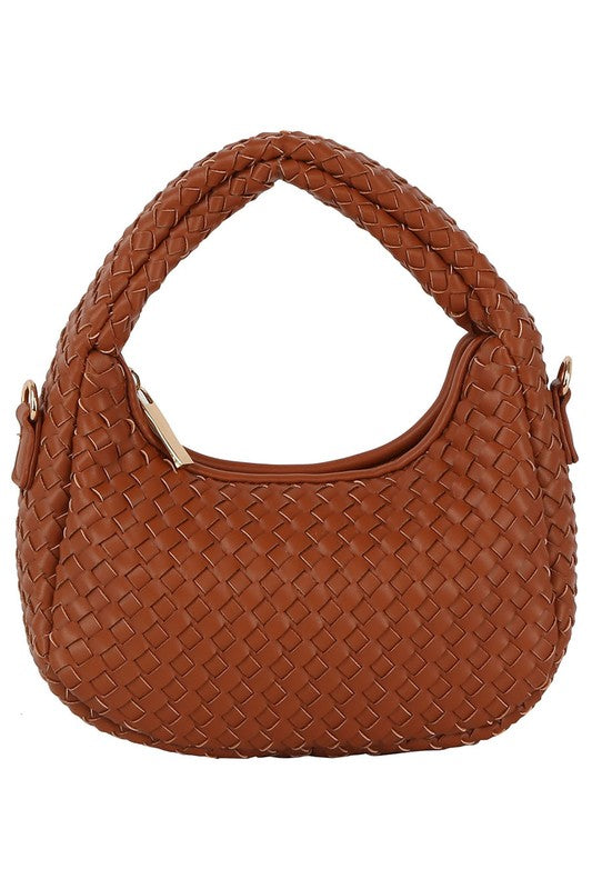 Woven Mini Hobo Shoulder Bag Brown one