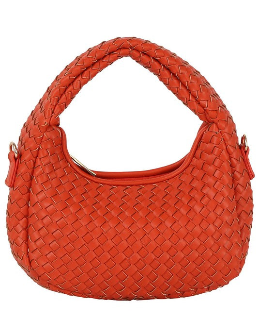 BURNT ORANGE one Woven Mini Hobo Shoulder Bag | Daverri Fashions
