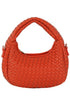 Woven Mini Hobo Shoulder Bag BURNT ORANGE one