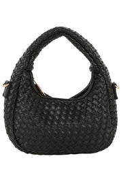 BLACK one Woven Mini Hobo Shoulder Bag | Daverri Fashions