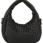 Woven Mini Hobo Shoulder Bag BLACK one