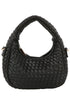 Woven Mini Hobo Shoulder Bag BLACK one