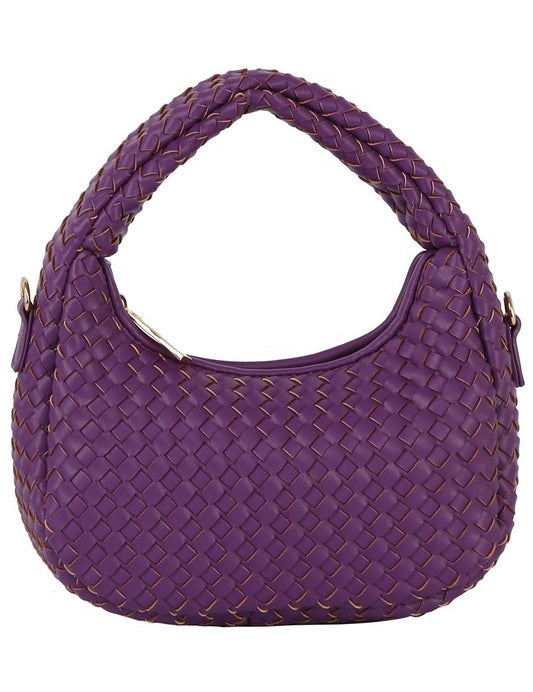 Purple one Woven Mini Hobo Shoulder Bag | Daverri Fashions