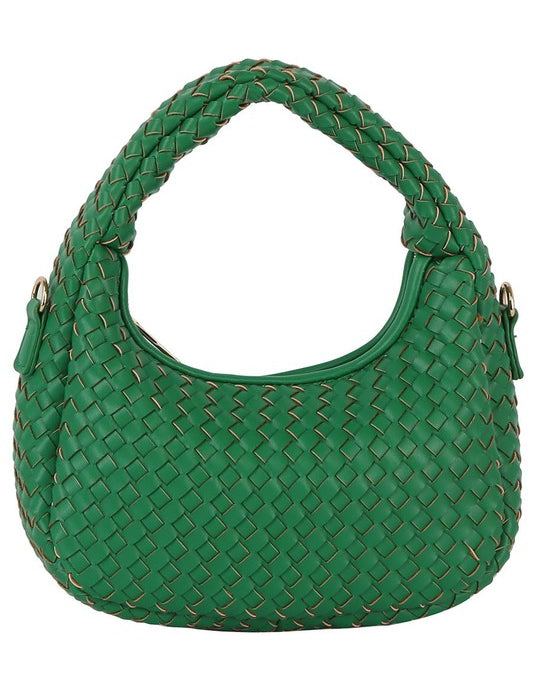 Green one Woven Mini Hobo Shoulder Bag | Daverri Fashions