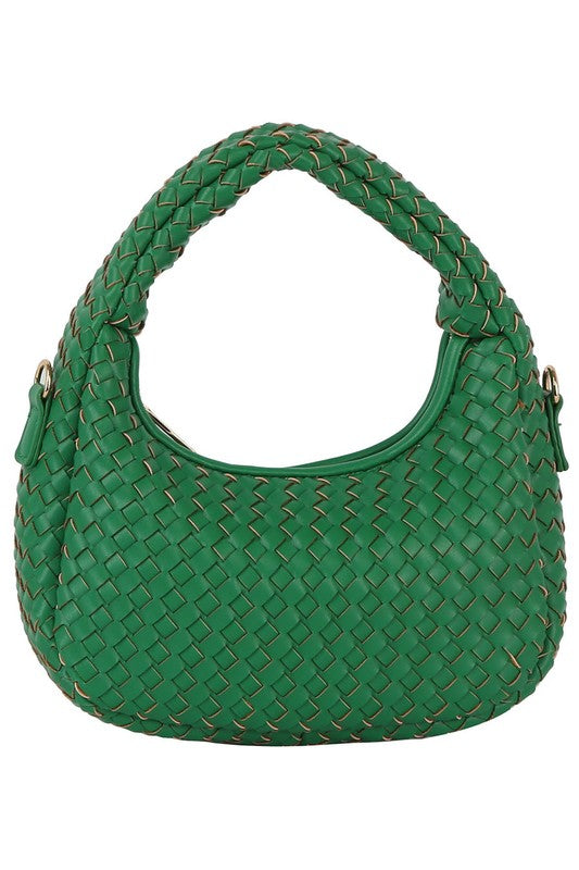 Woven Mini Hobo Shoulder Bag Green one