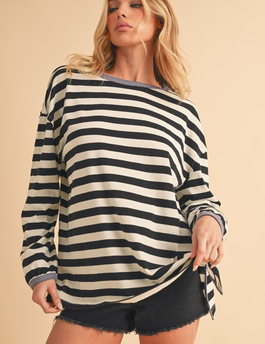 Onida Stripe Top | Tops Daverri Fashions