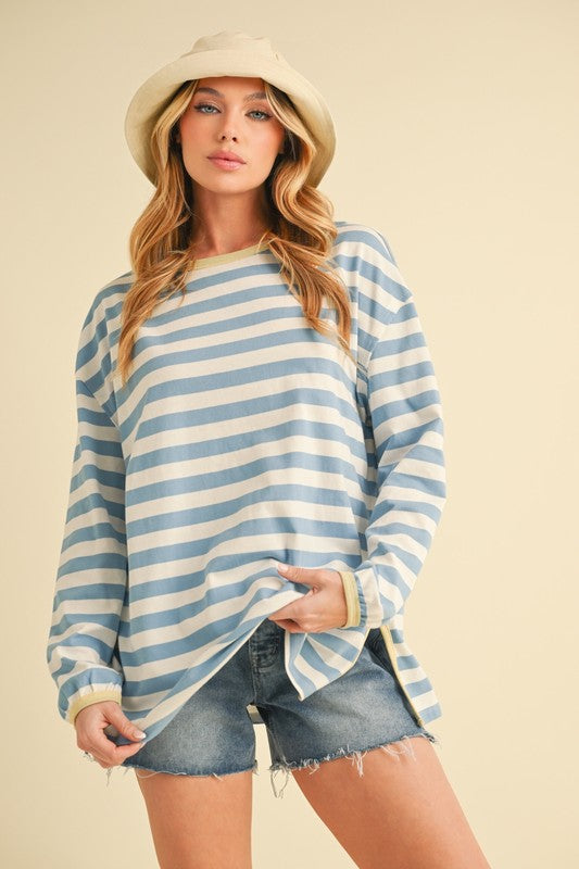 Onida Stripe Top BLUE WHITE M