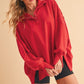 Tamika Henley Sweatshirt RED S