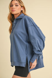 Tamika Henley Sweatshirt | Daverri Fashions