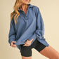 Tamika Henley Sweatshirt BLUE S