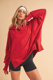 Tamika Henley Sweatshirt | Daverri Fashions