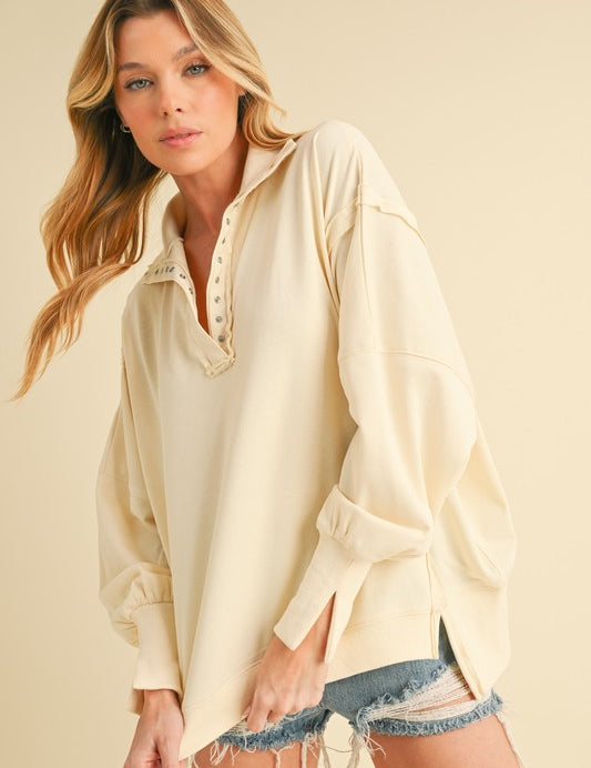 Tamika Henley Sweatshirt | Daverri Fashions