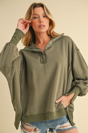 Tamika Henley Sweatshirt | Daverri Fashions