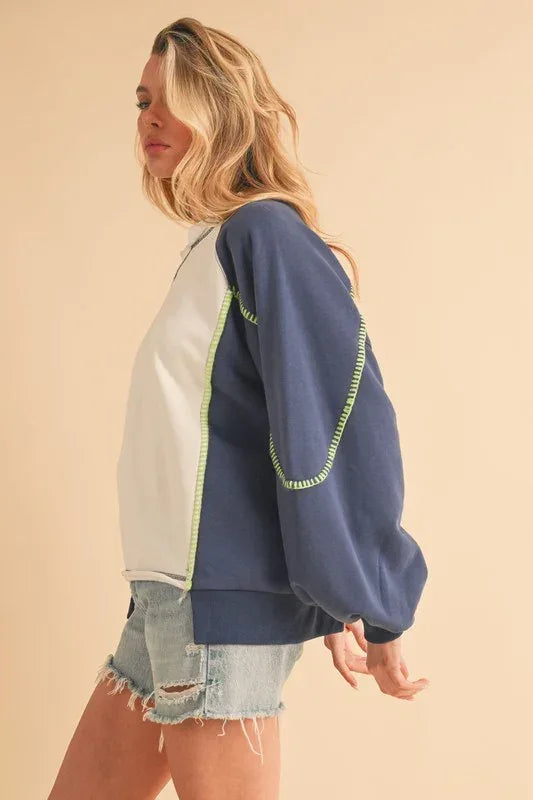 Nya Colorblock Sweatshirt - DAVERRI FASHIONS