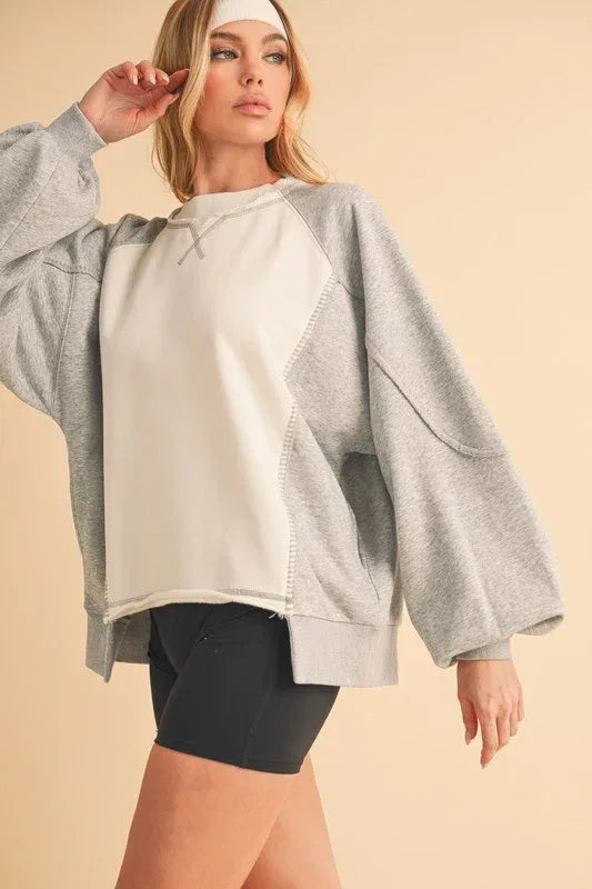 Nya Colorblock Sweatshirt - DAVERRI FASHIONS