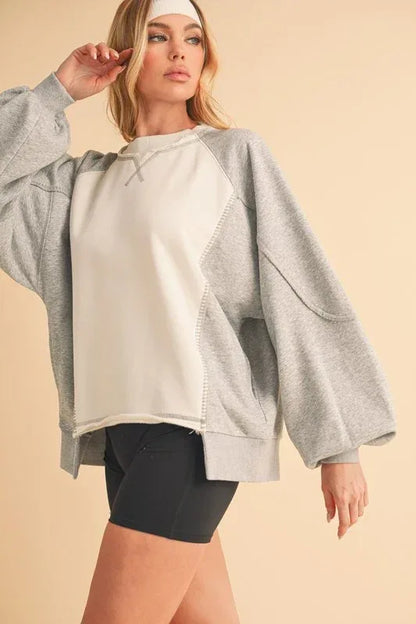 Nya Colorblock Sweatshirt - DAVERRI FASHIONS