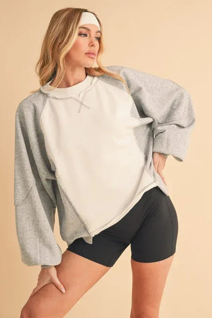 Nya Colorblock Sweatshirt - DAVERRI FASHIONS