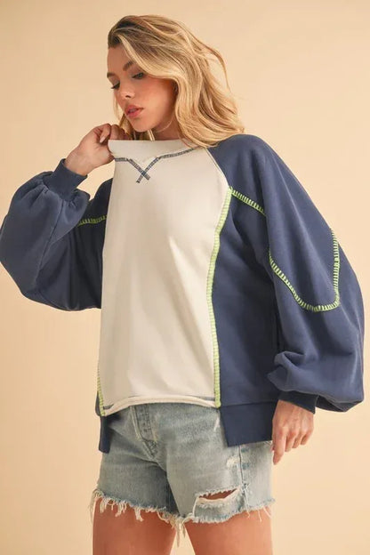 Nya Colorblock Sweatshirt - DAVERRI FASHIONS