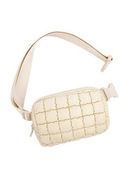 Evyn Quilted Puffer Sling Belt Bum Bag | Daverri Fashions