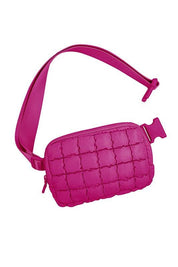 Evyn Quilted Puffer Sling Belt Bum Bag | Daverri Fashions