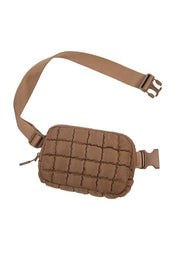 Evyn Quilted Puffer Sling Belt Bum Bag | Daverri Fashions