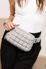 Evyn Quilted Puffer Sling Belt Bum Bag | Daverri Fashions