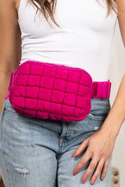 Evyn Quilted Puffer Sling Belt Bum Bag | Daverri Fashions