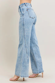 Judy Blue Full Size High Waist Wide Leg Jeans with Skewed Inseam Plus Size | Jeans Daverri Fashions
