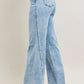 Judy Blue Full Size High Waist Wide Leg Jeans with Skewed Inseam Plus Size - DAVERRI FASHIONS