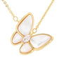 MOP Butterfly CZ Pendant Necklace - DAVERRI FASHIONS