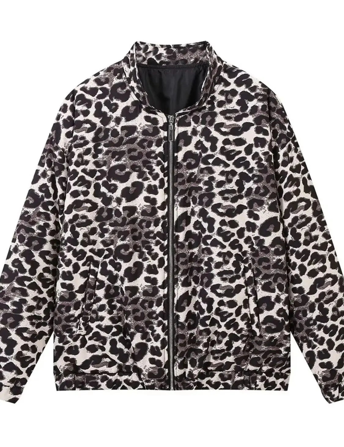 Leopard Print Oversized Bomber Jacket | Jackets Daverri Fashions