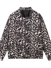 Leopard Print Oversized Bomber Jacket | Jackets Daverri Fashions